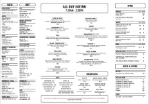 The General Epsom Menu